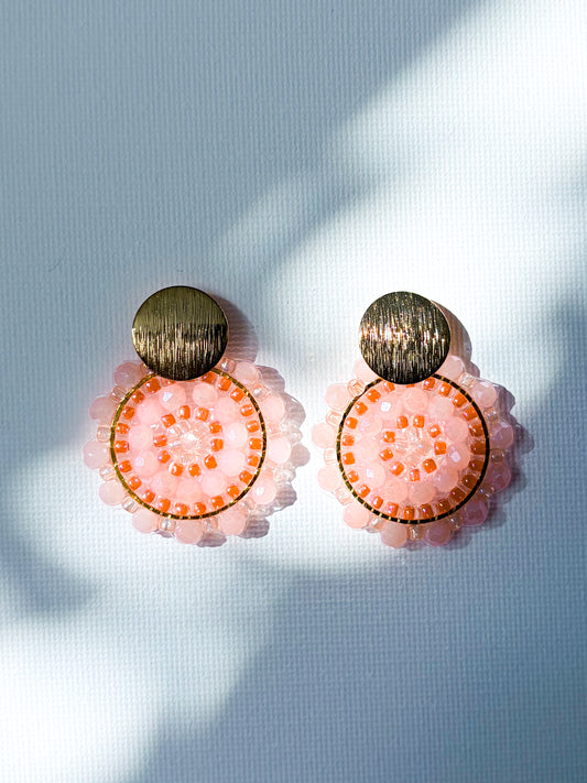 Peachy - beaded earrings