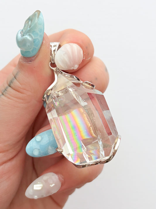 Clear Quartz Rainbow Pendant