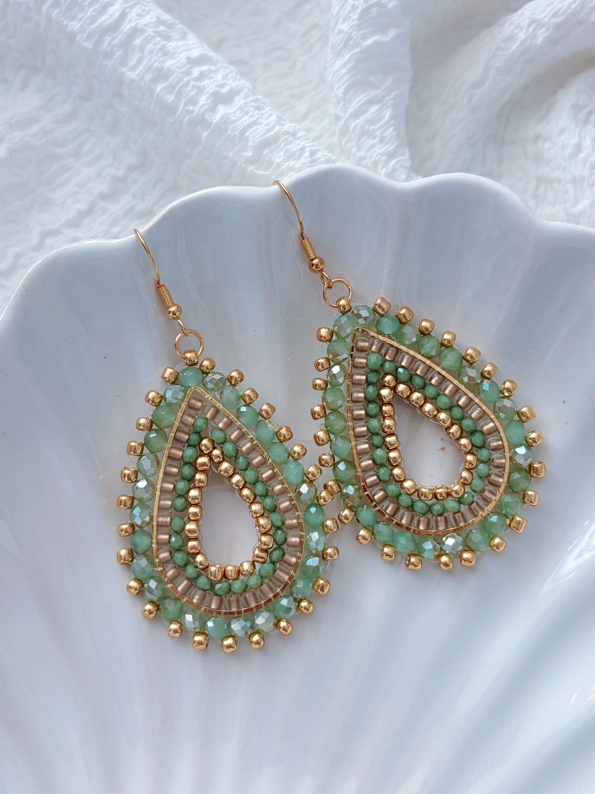 Birchwood - beaded earrings
