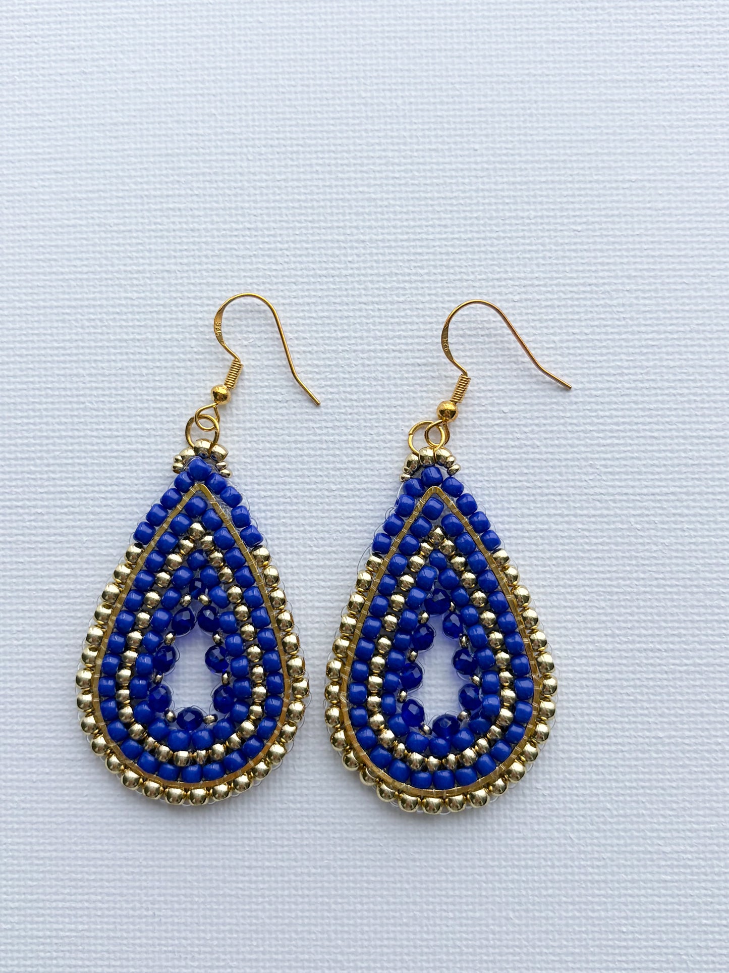 Lapis - beaded earrings