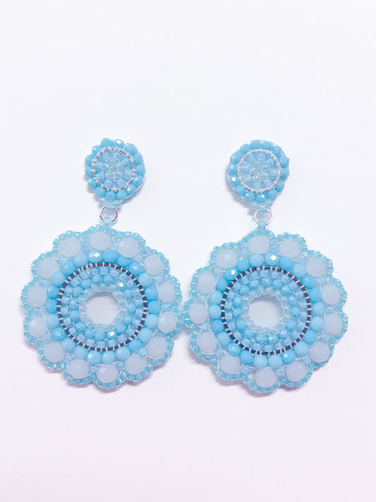 Emma - icy Blue beaded earrings