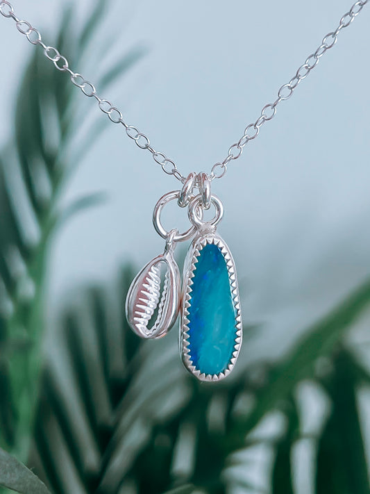 Australian Opal & Cowrie Necklace