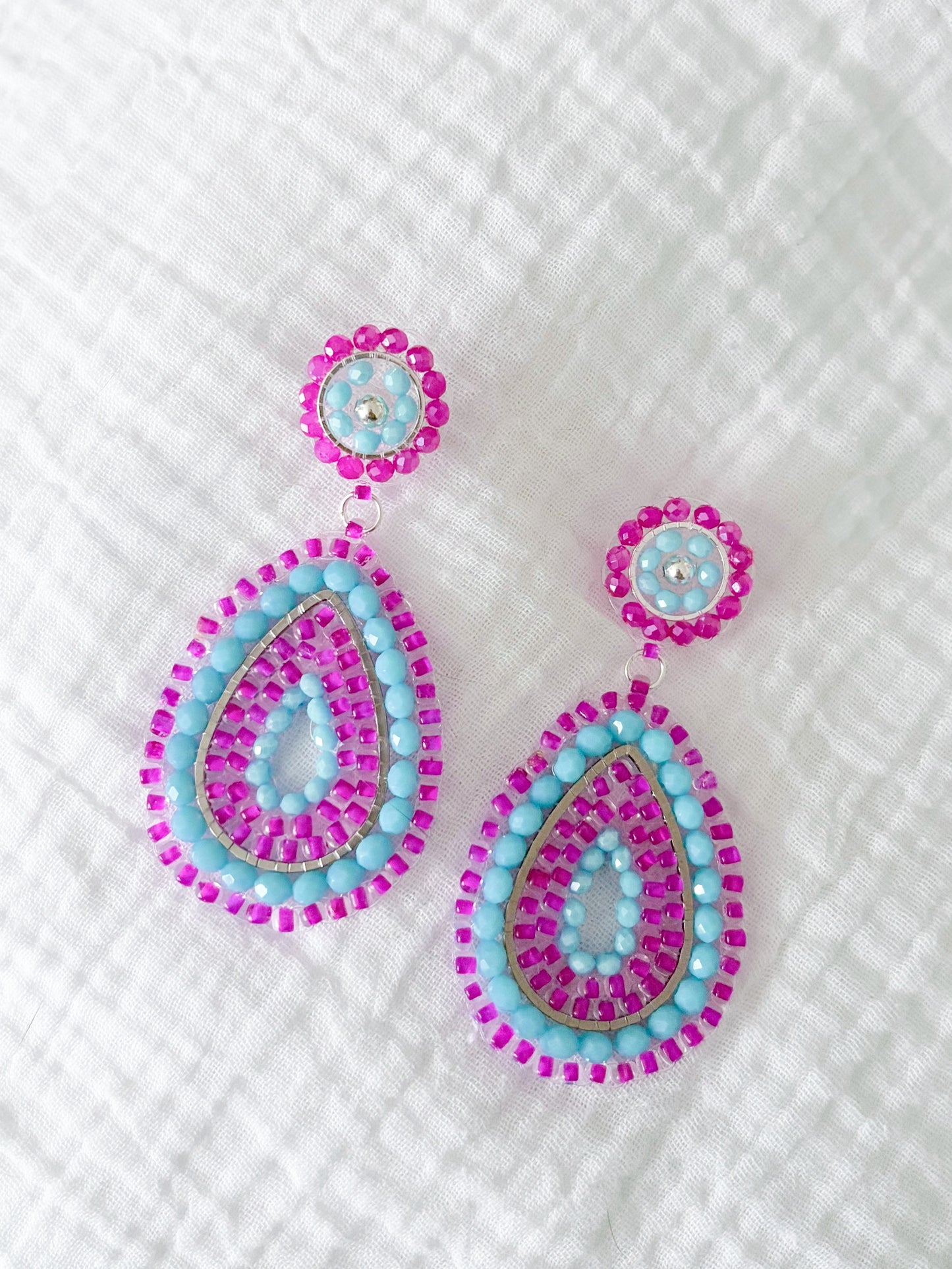 Neon Suns - beaded earrings