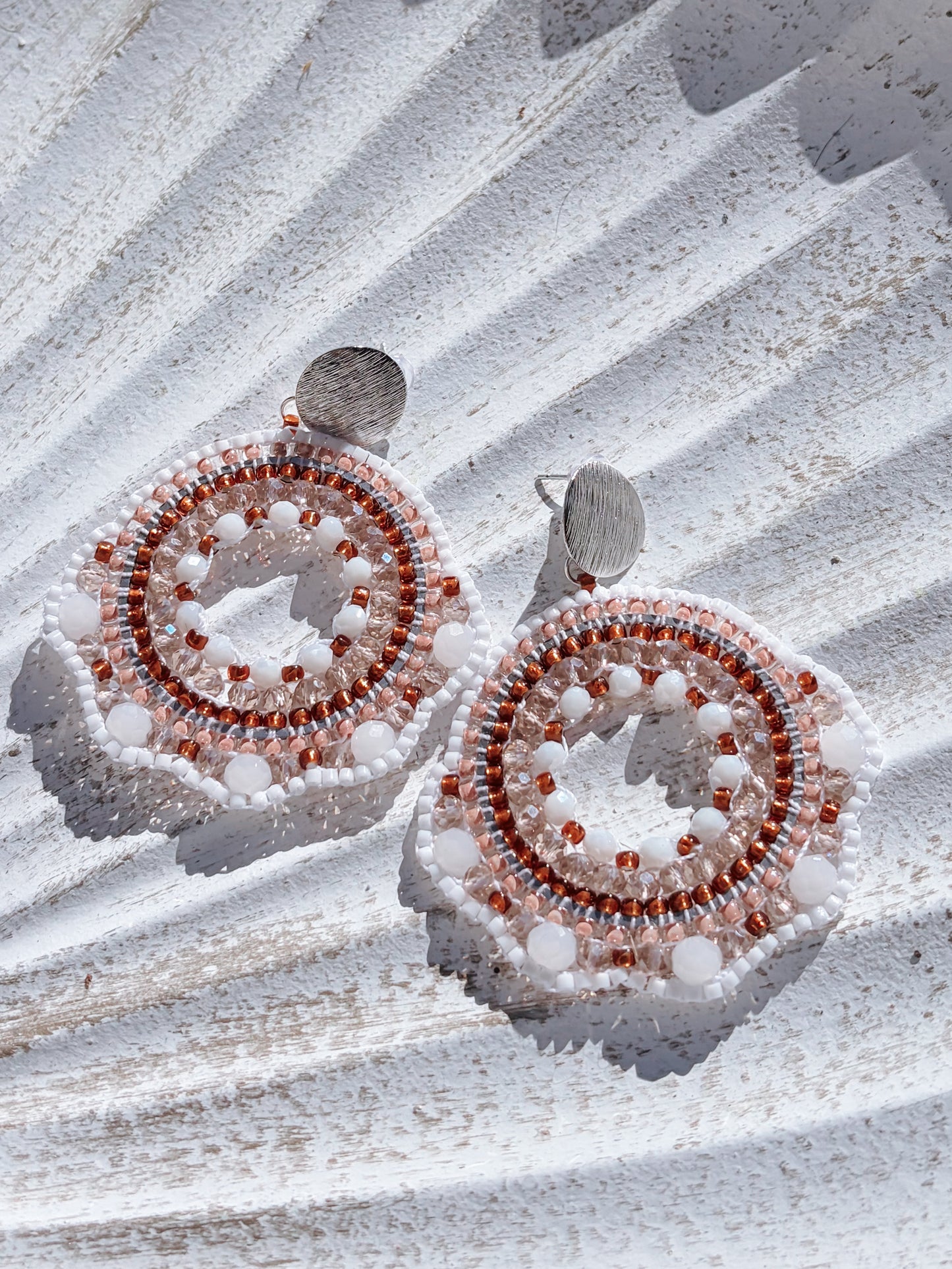 Coconut Milk - beaded Earrings