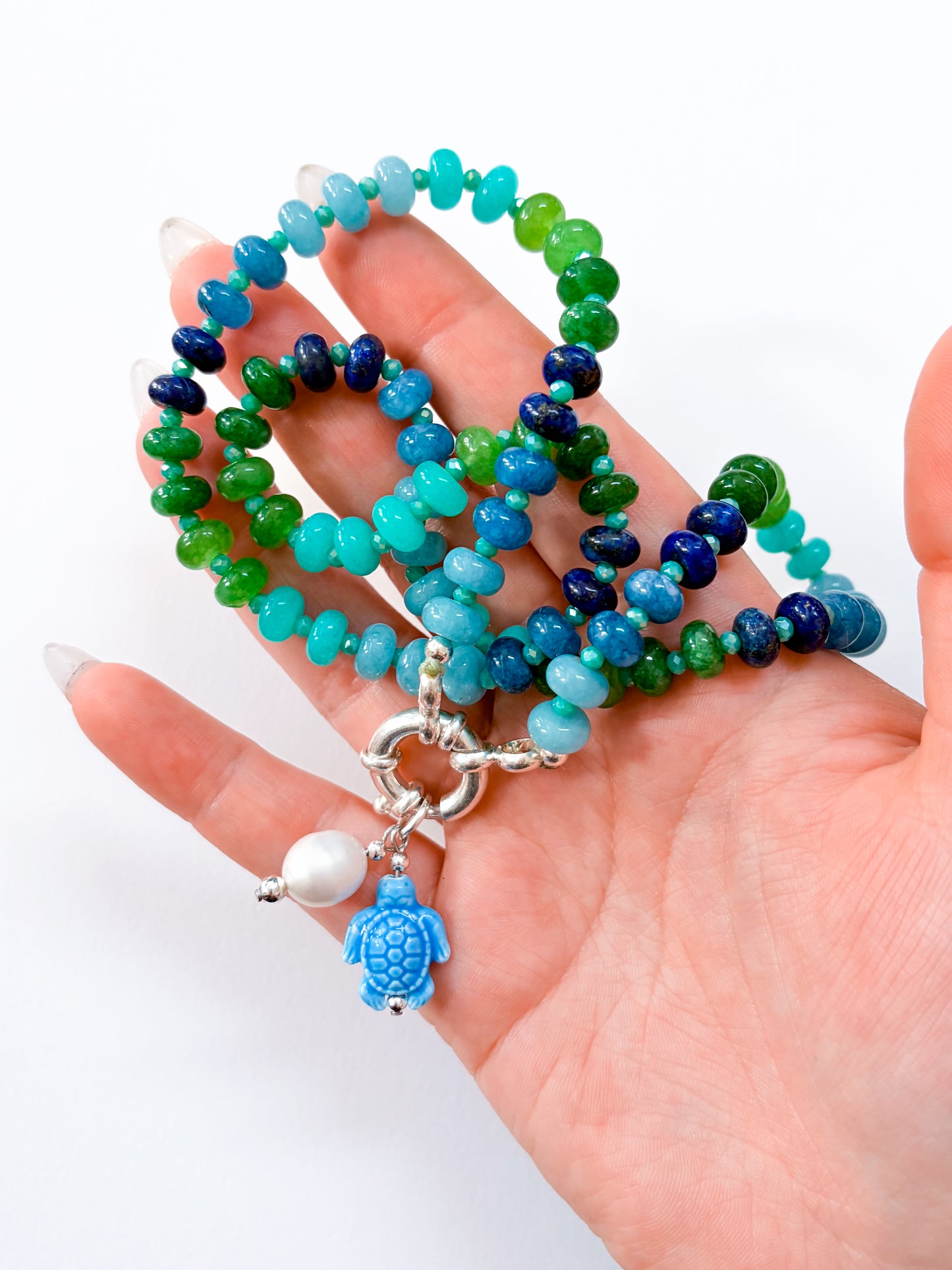 coral Reef - beaded Necklace with charms