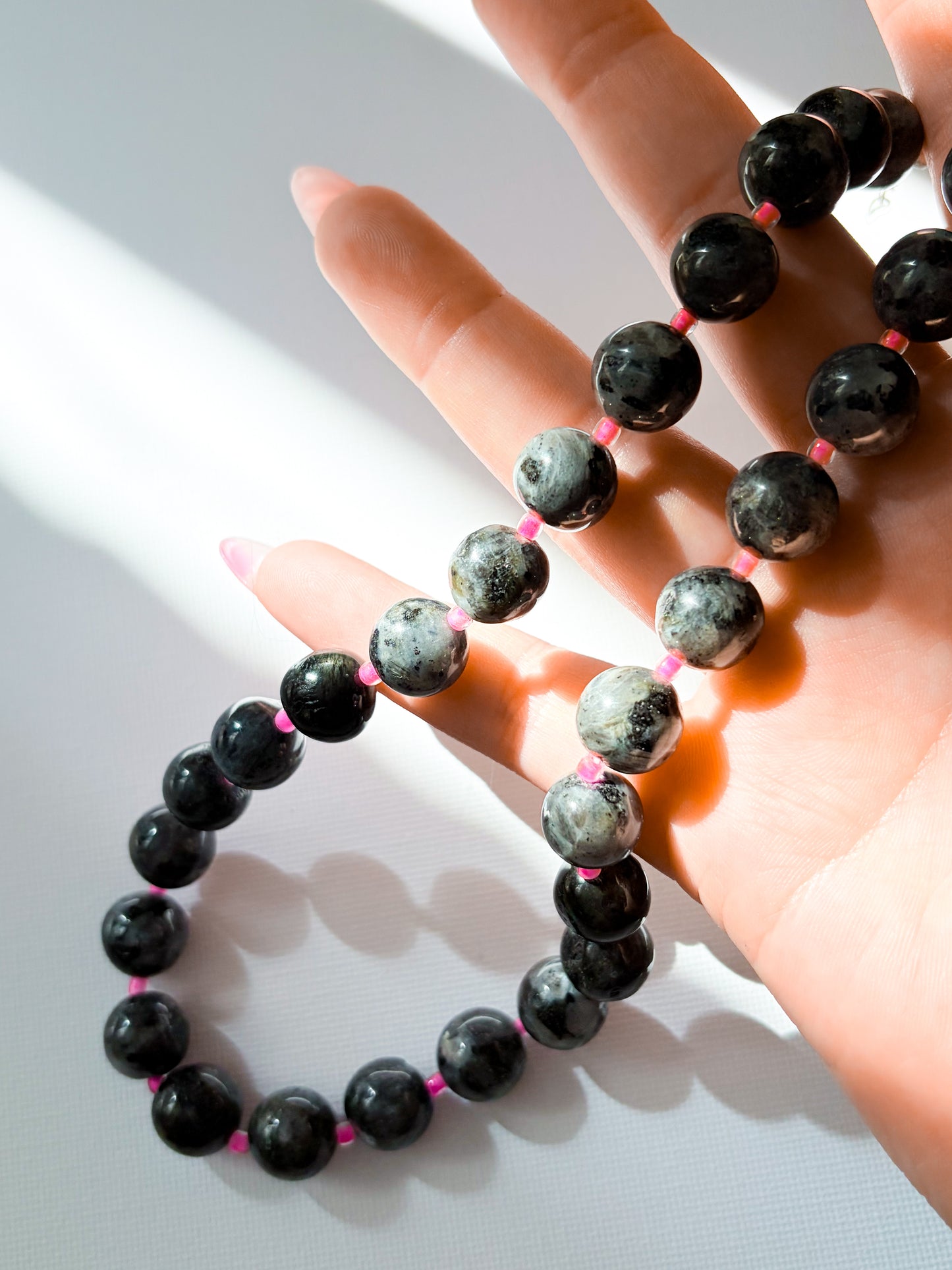 Neon Larvikite - chunky necklace