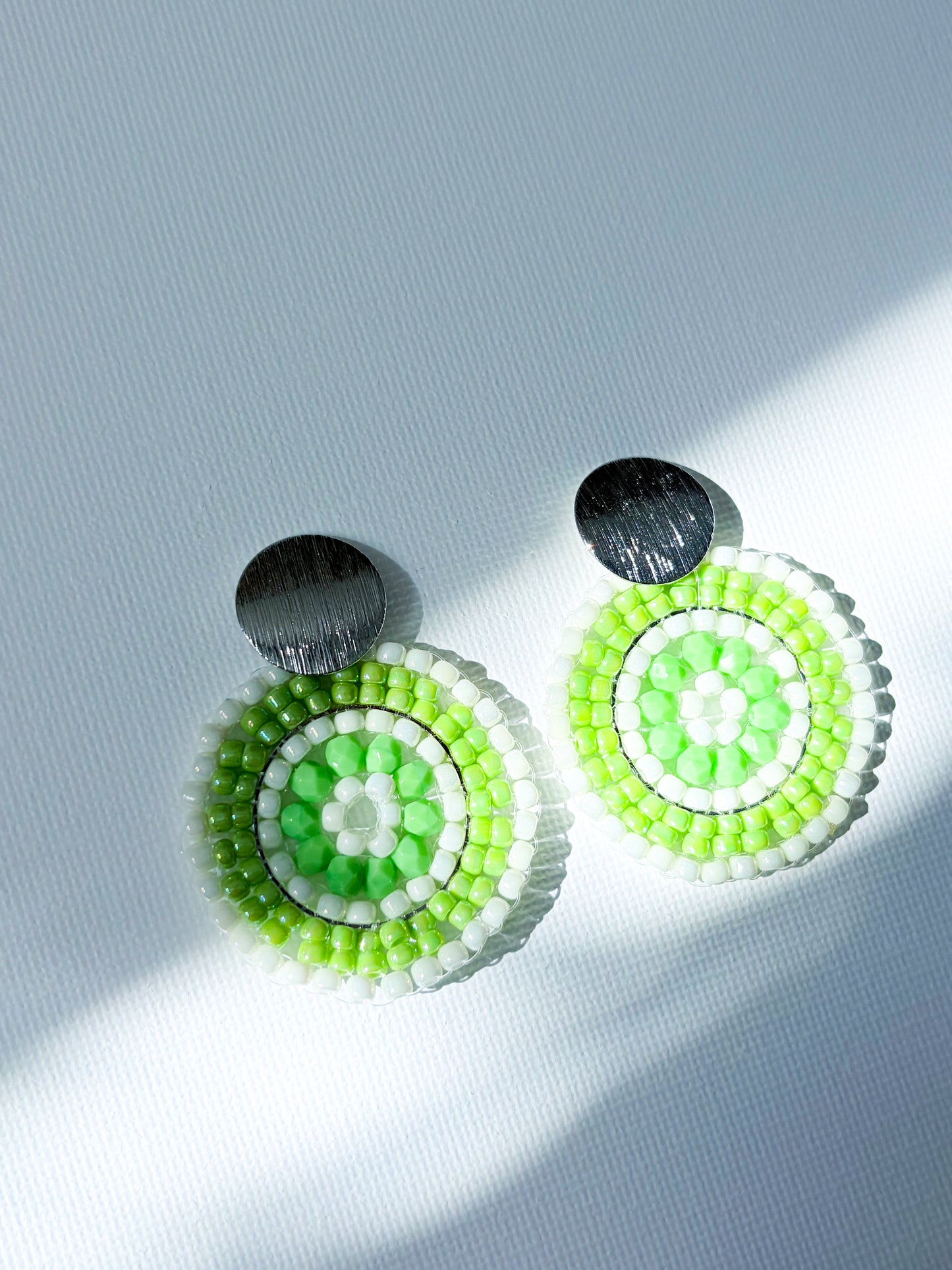 Lime - beaded earrings
