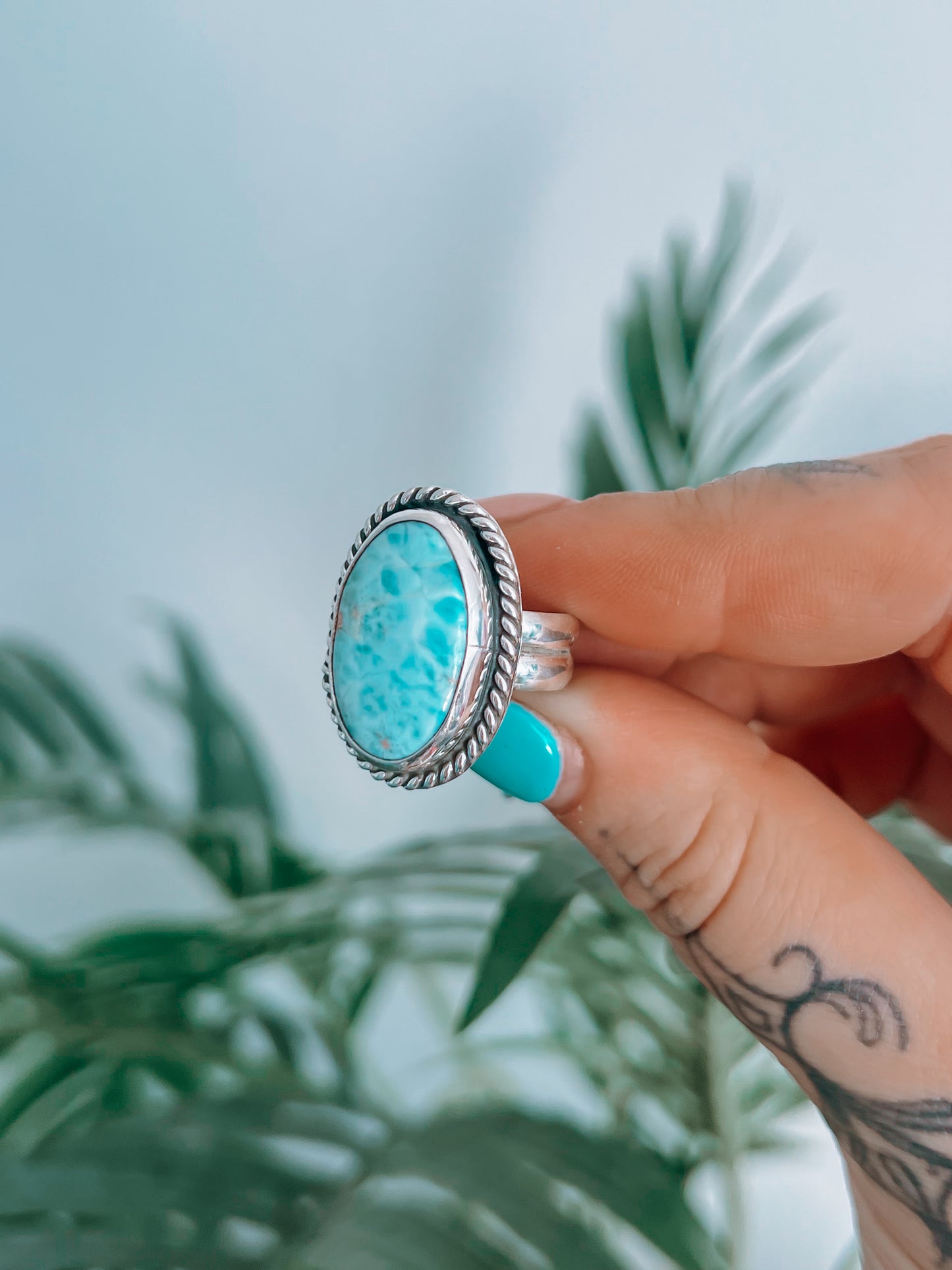 Larimar ring (6.5)