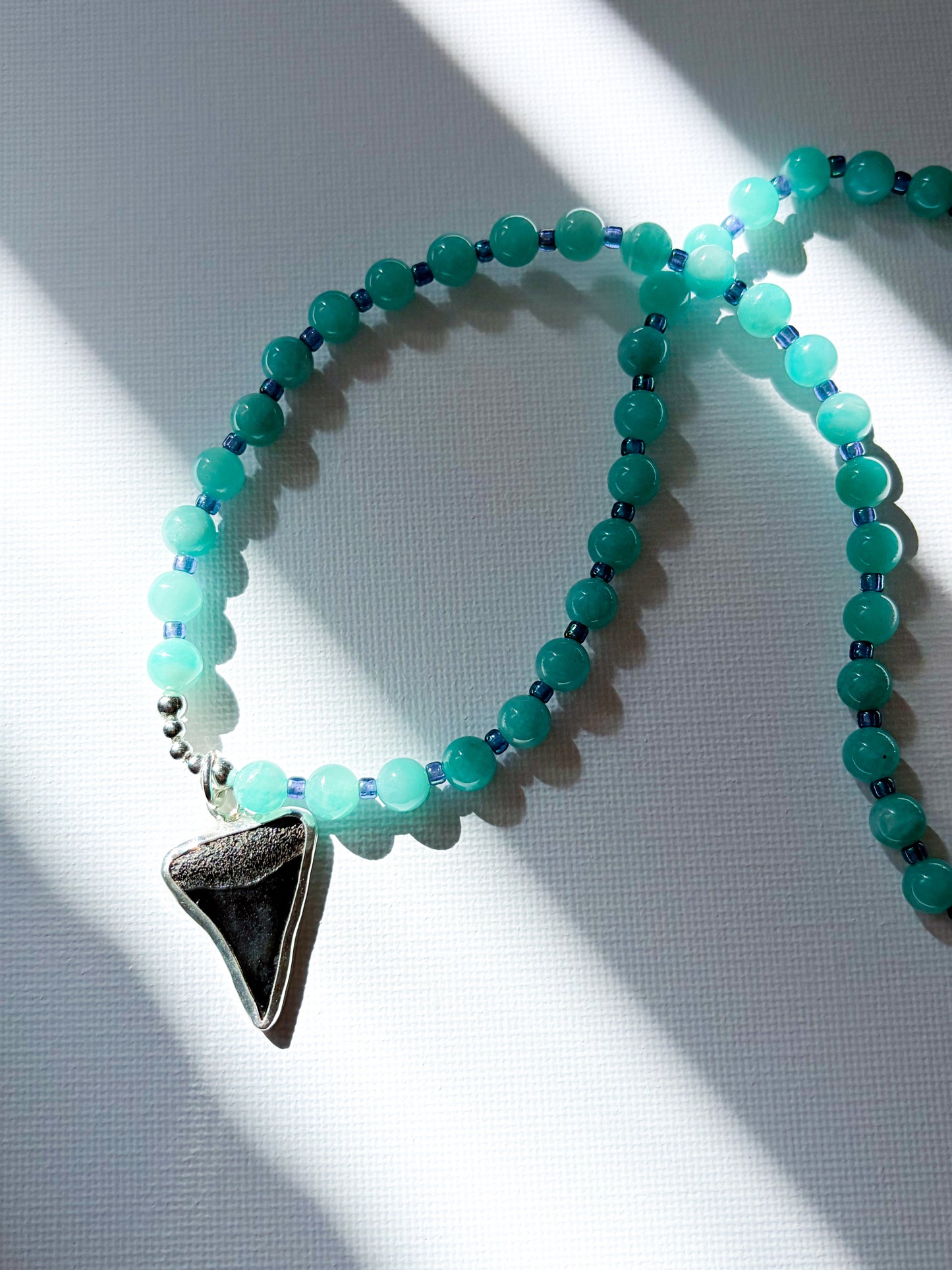 Shark Tooth & Amazonite Necklace