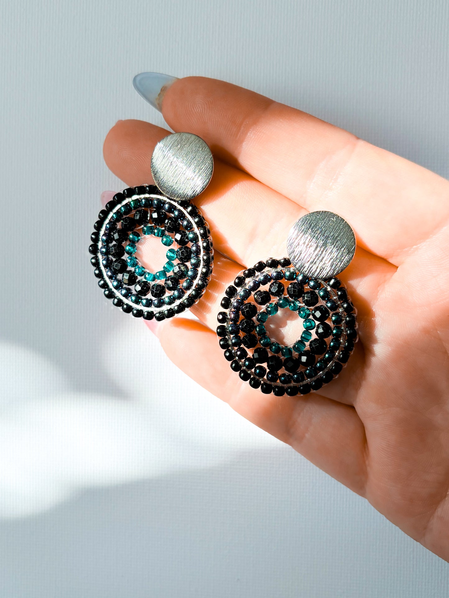 Oil Spill - beaded earrings