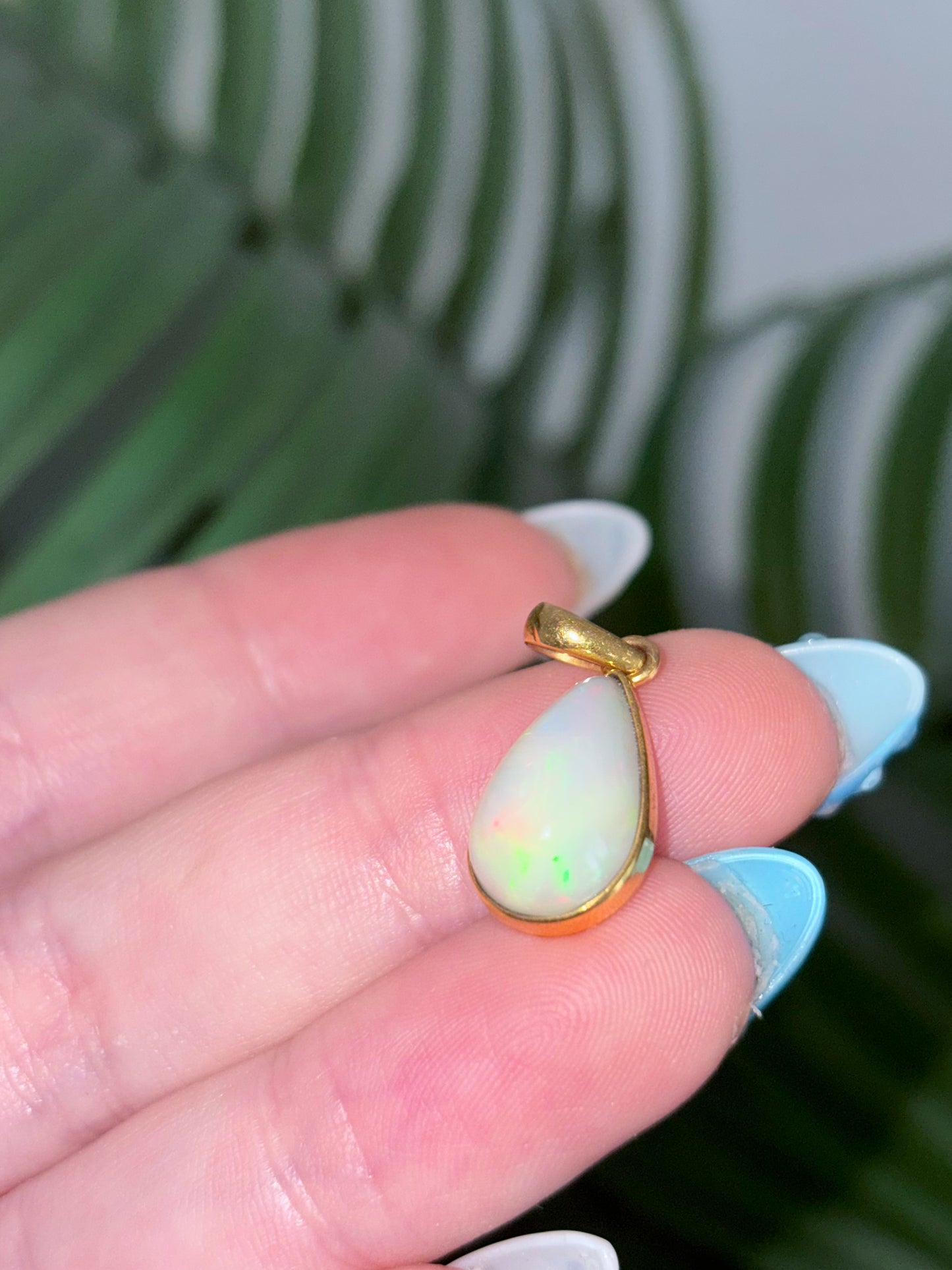 Ethiopian Opal - Gold Pendant charm