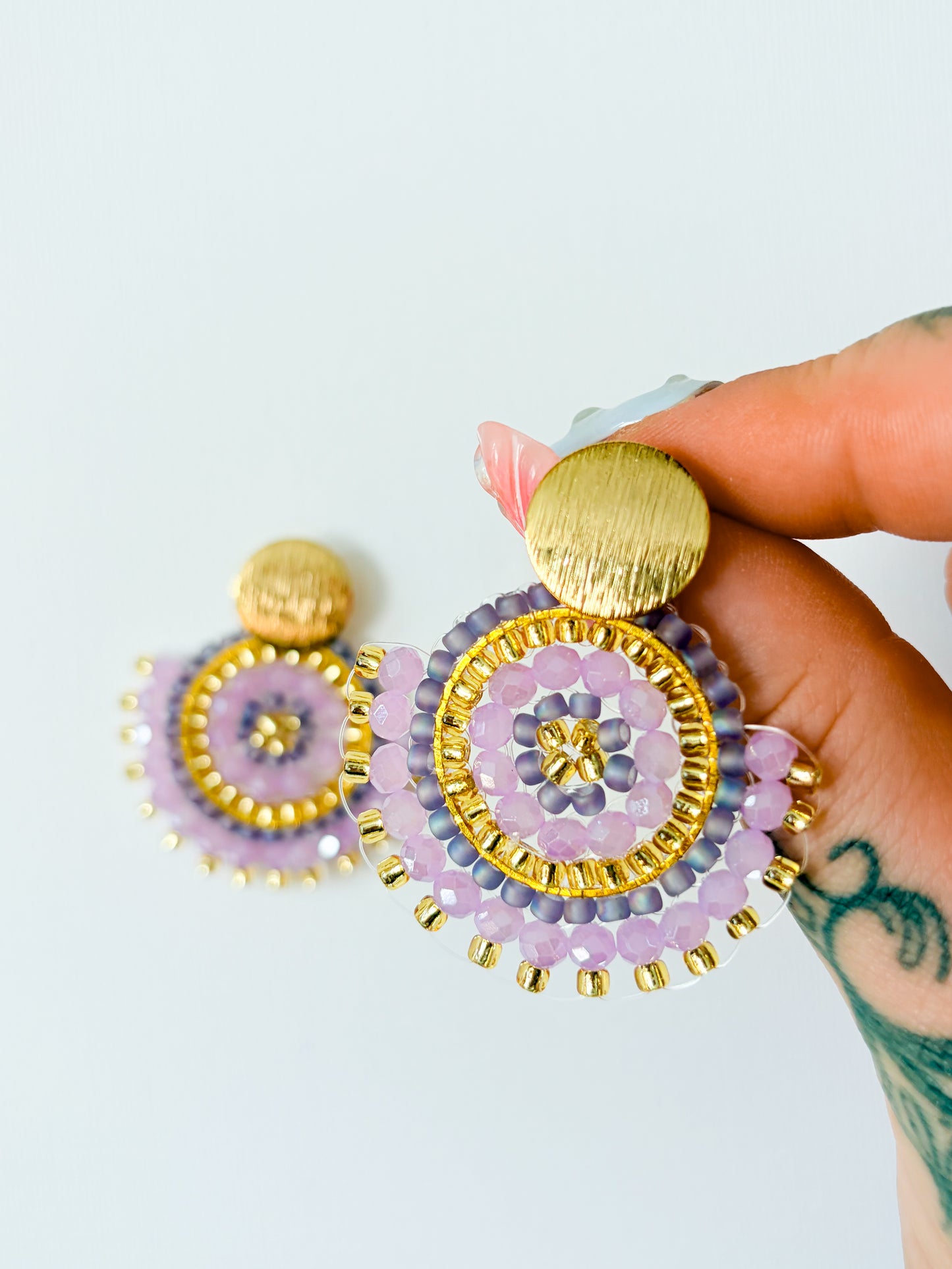 Lavender Fields - beaded earrings