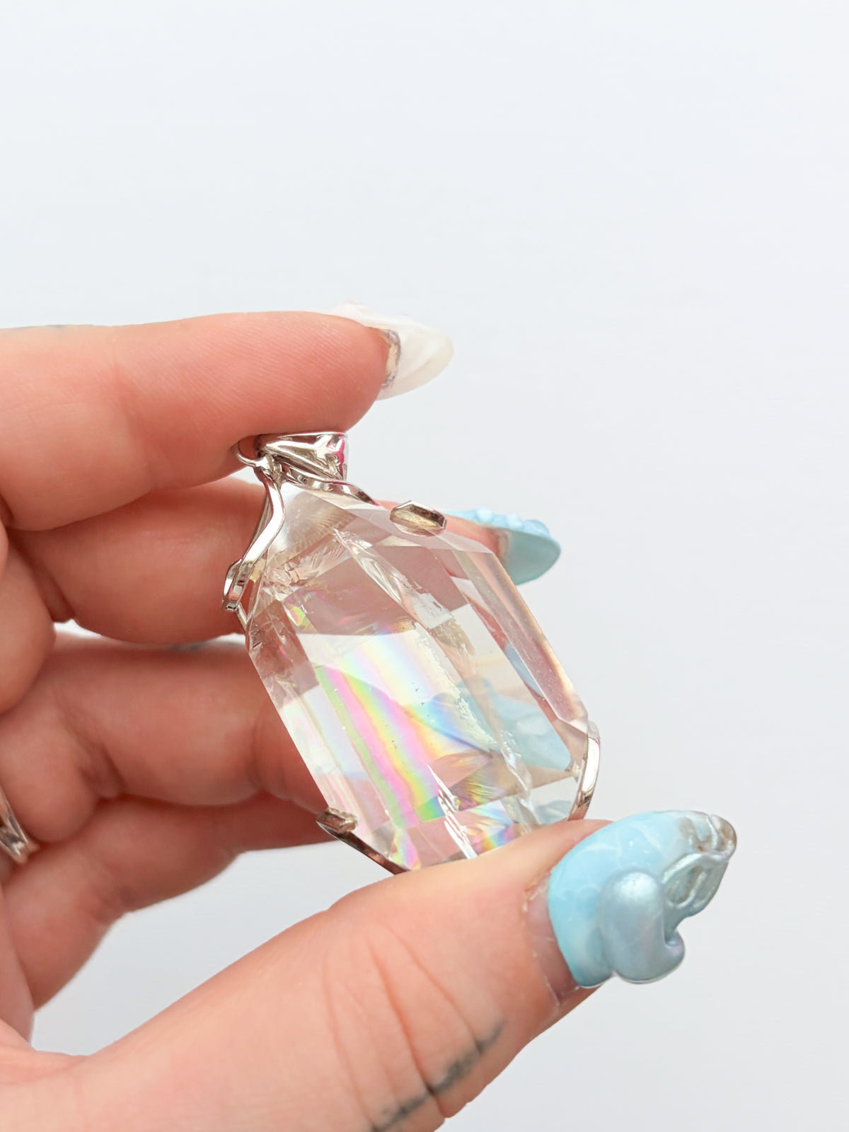 Clear Quartz Rainbow Pendant