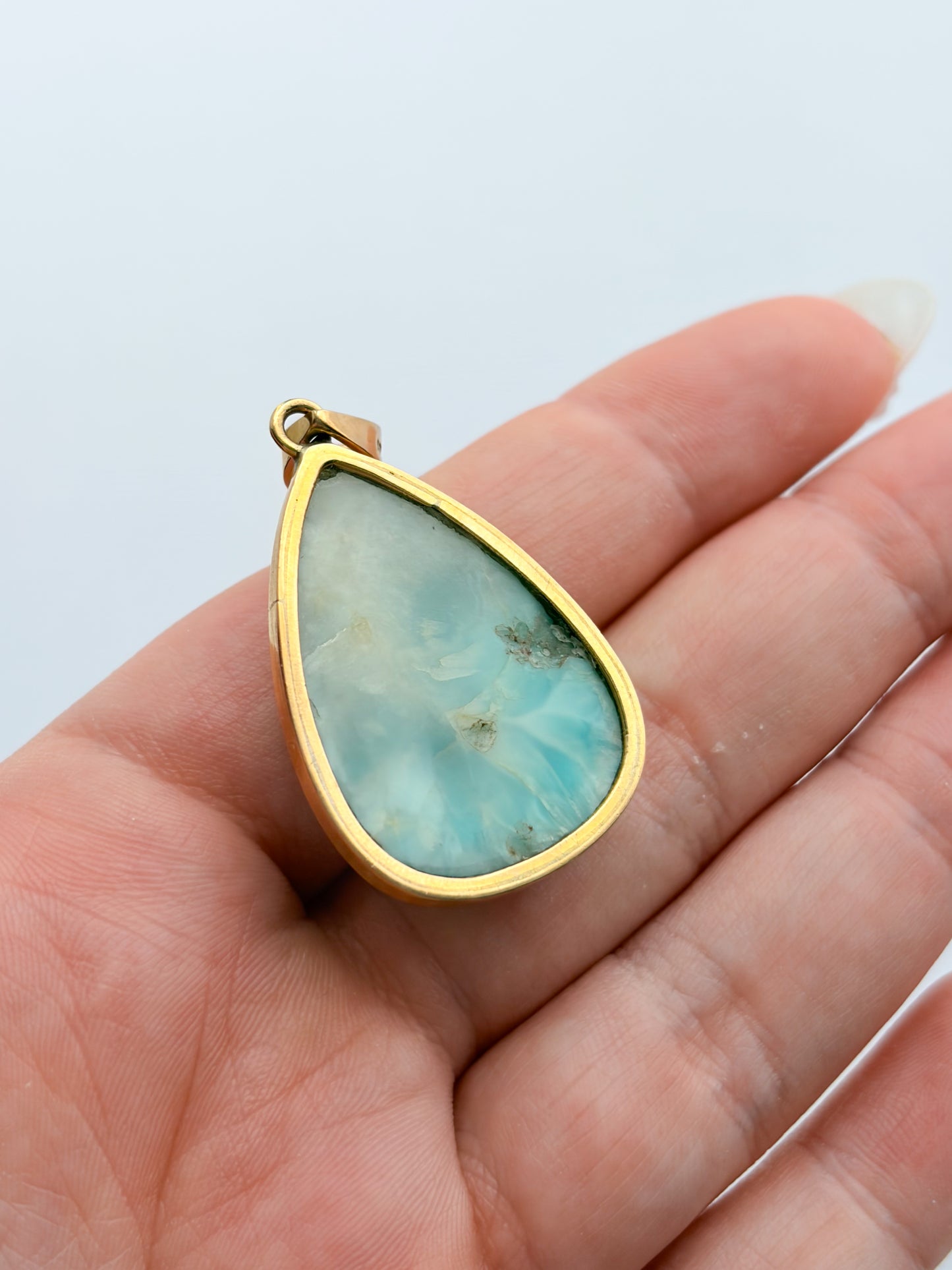 Larimar - 10ct Gold Pendant