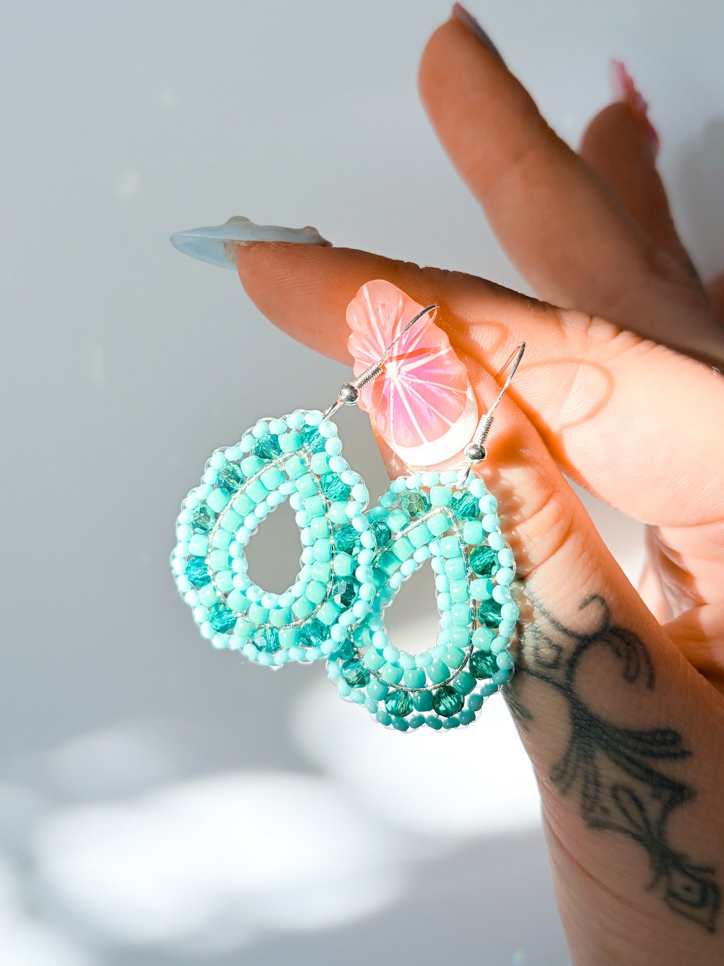 Spearmint - beaded earrings