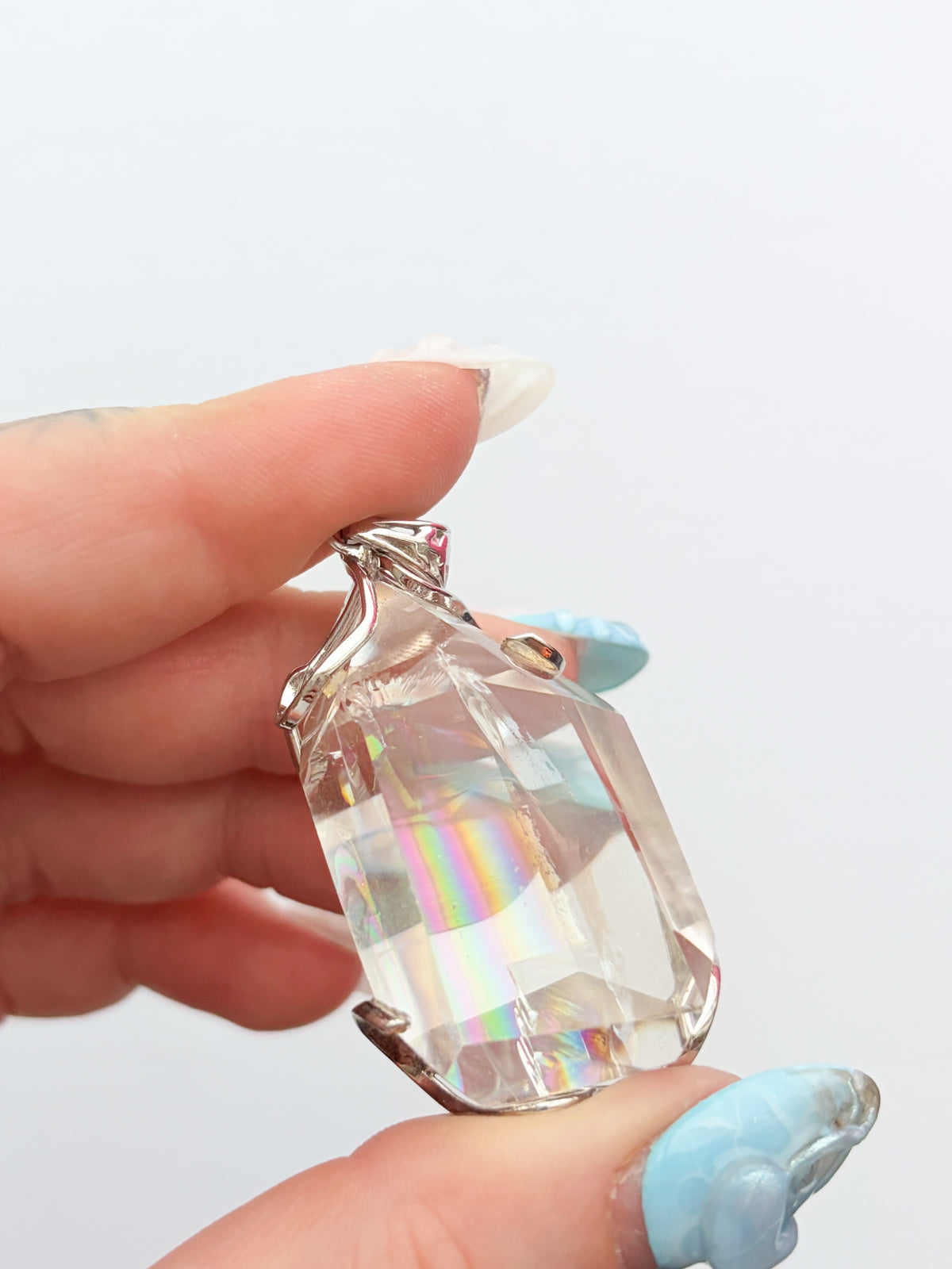 Clear Quartz Rainbow Pendant