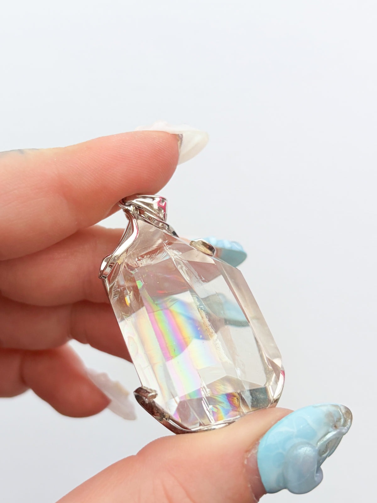 Clear Quartz Rainbow Pendant