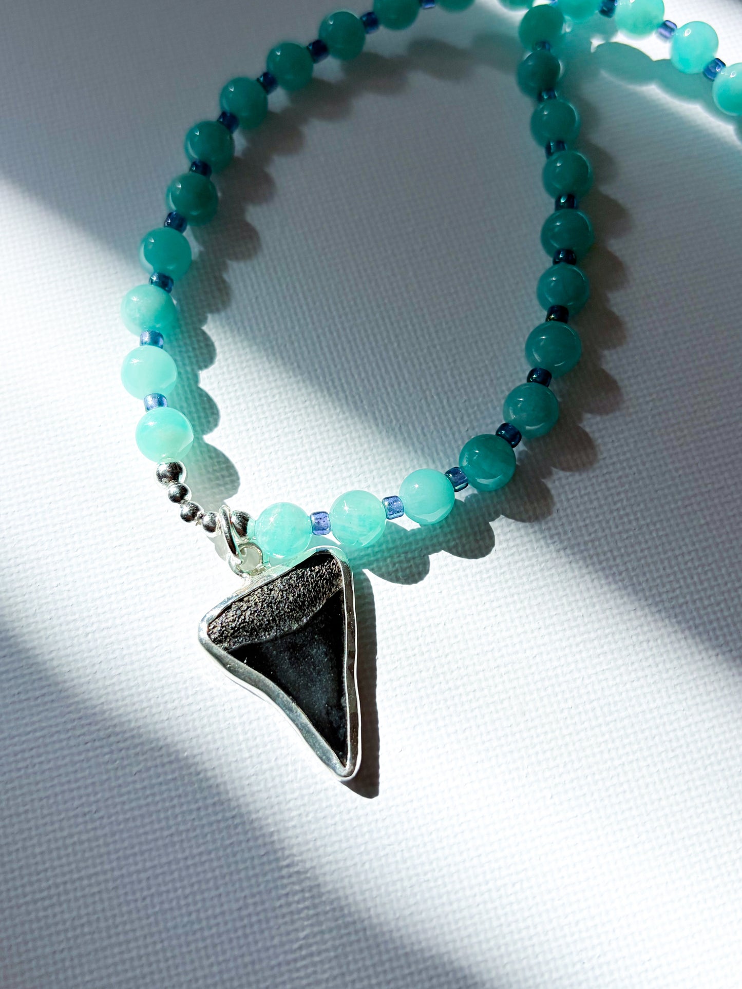 Shark Tooth & Amazonite Necklace