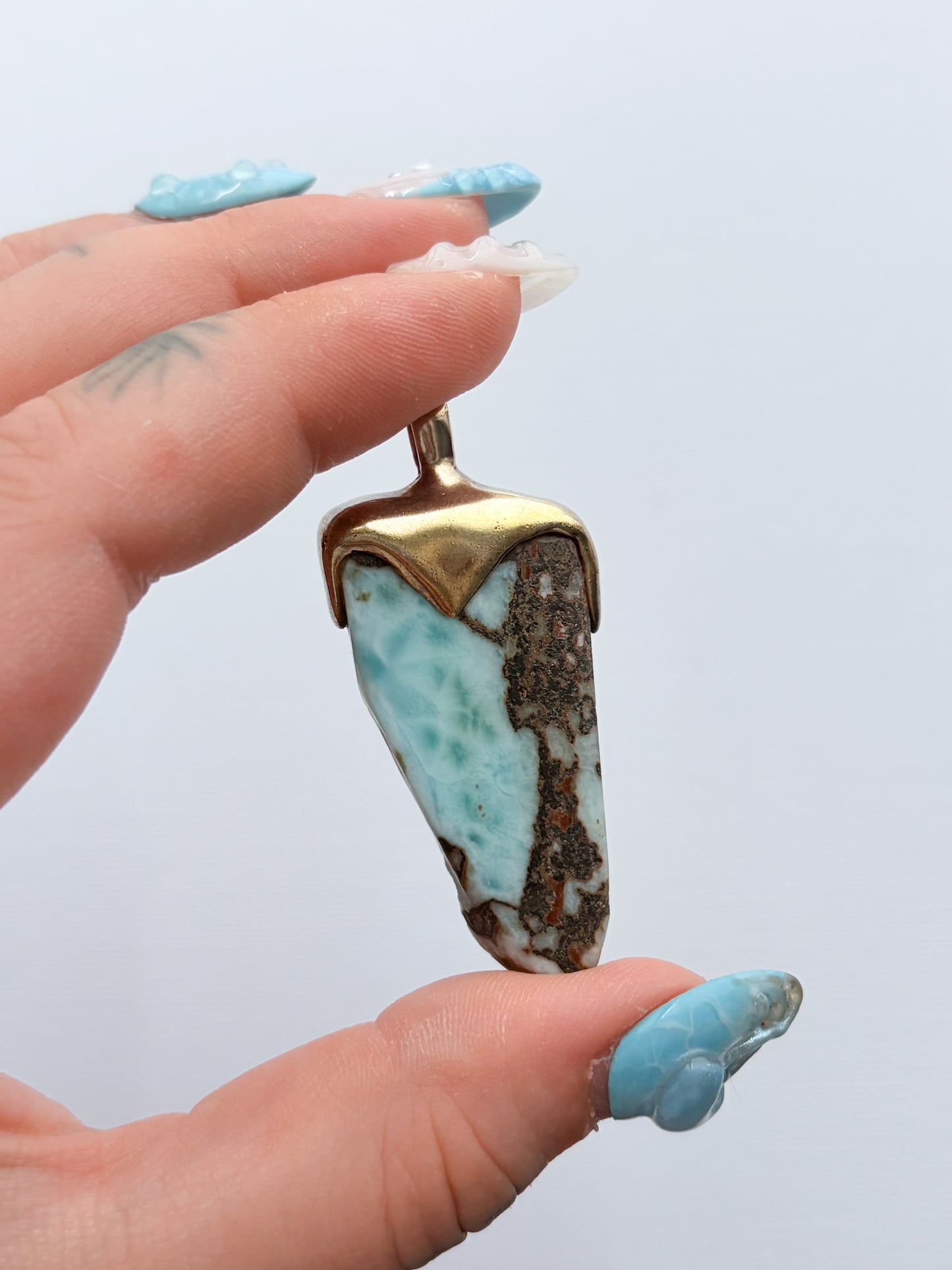 Larimar - Gold Pendant
