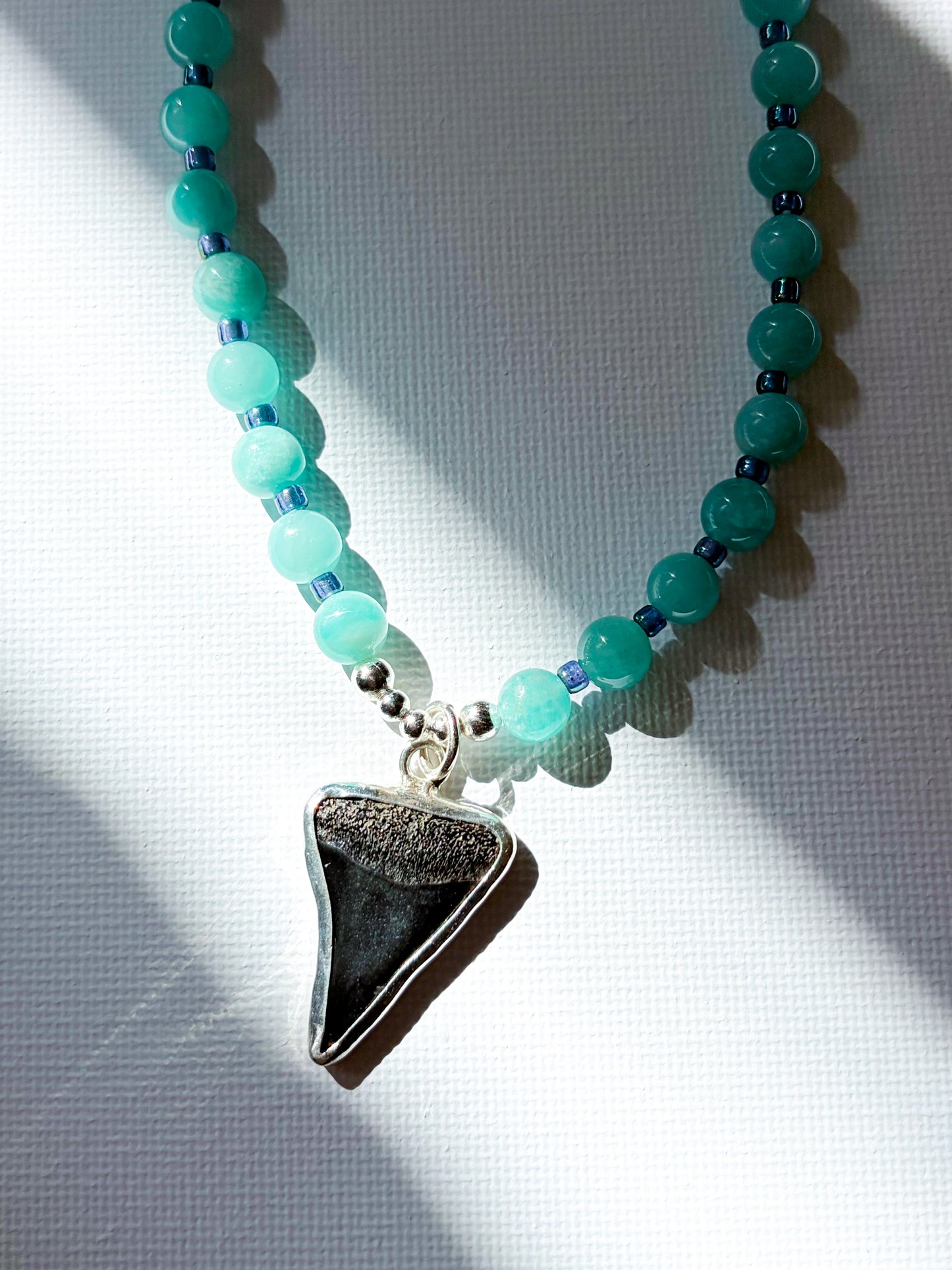 Shark Tooth & Amazonite Necklace