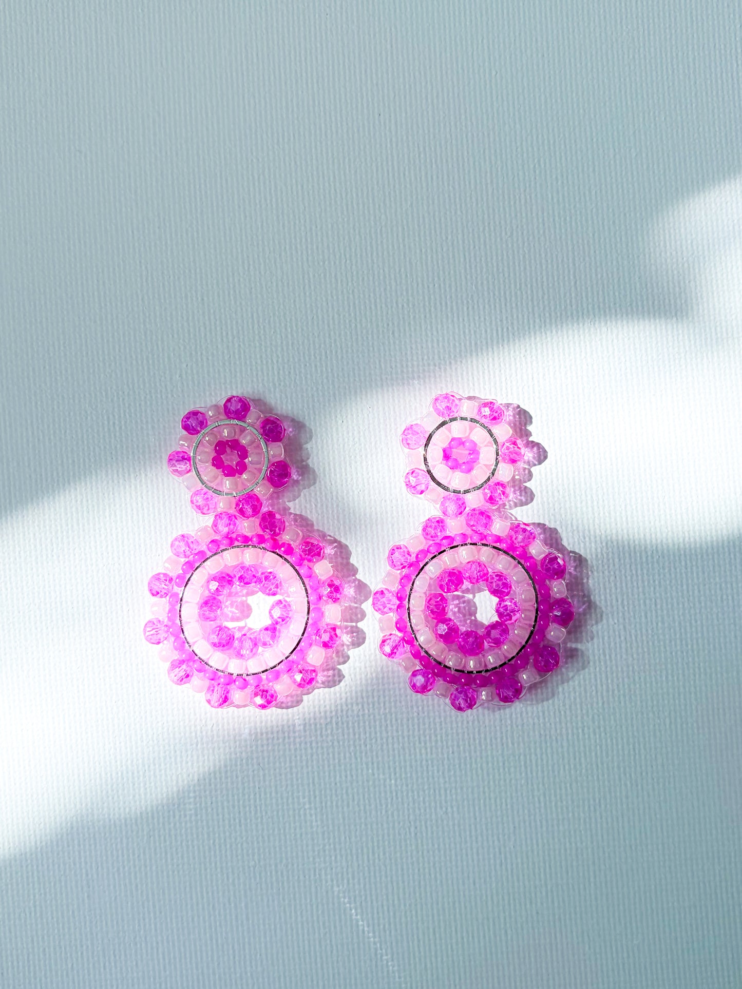 Pink pie - beaded earrings