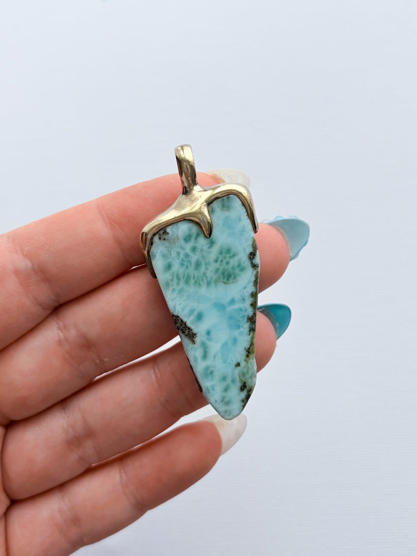 Larimar - Gold Pendant