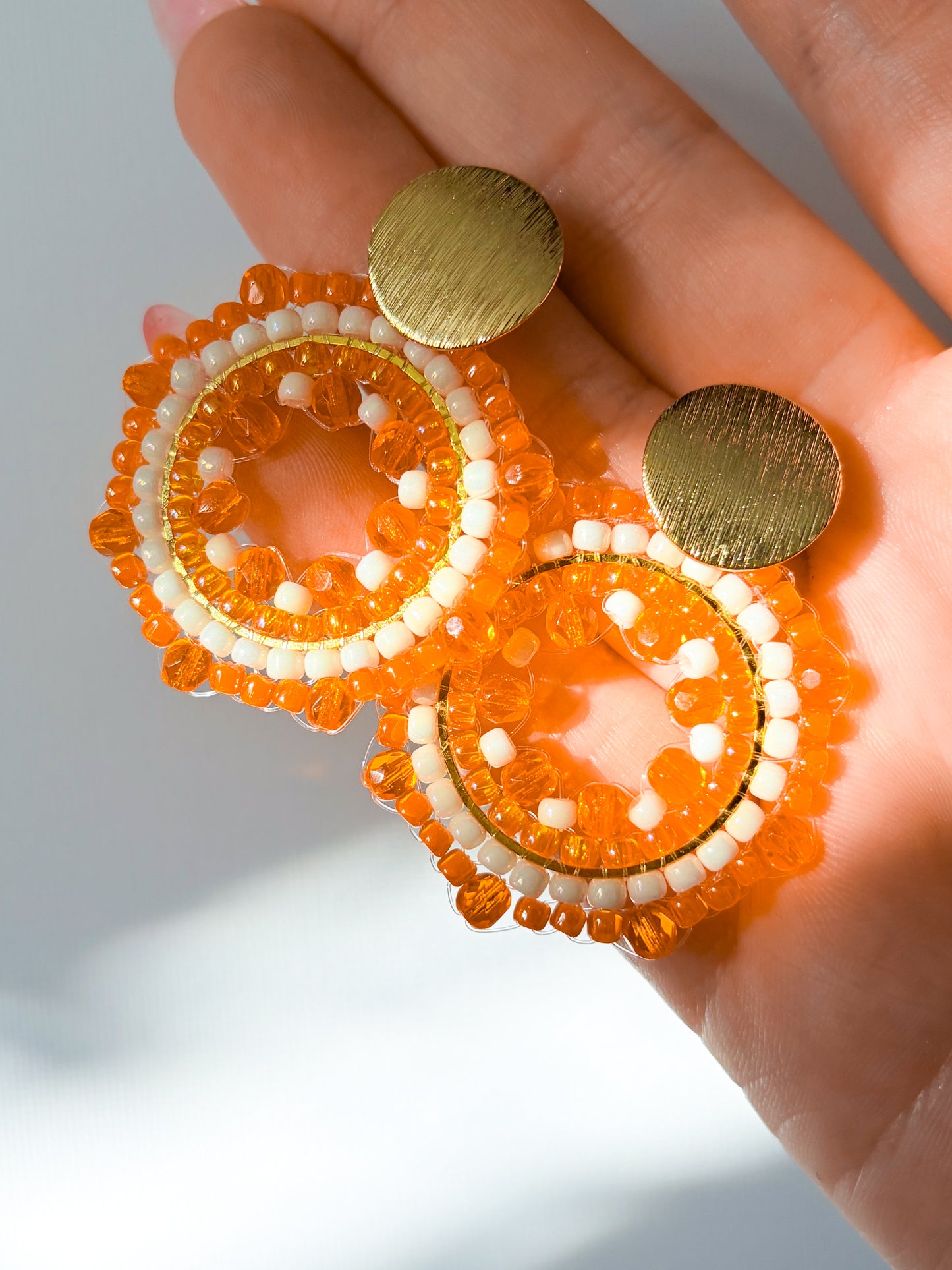 Orange spritz - beaded earrings