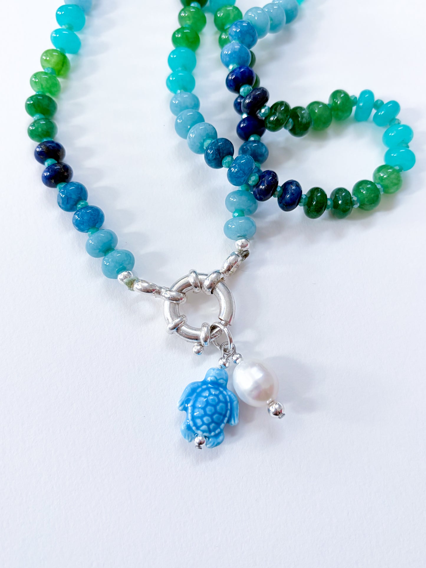 coral Reef - beaded Necklace with charms