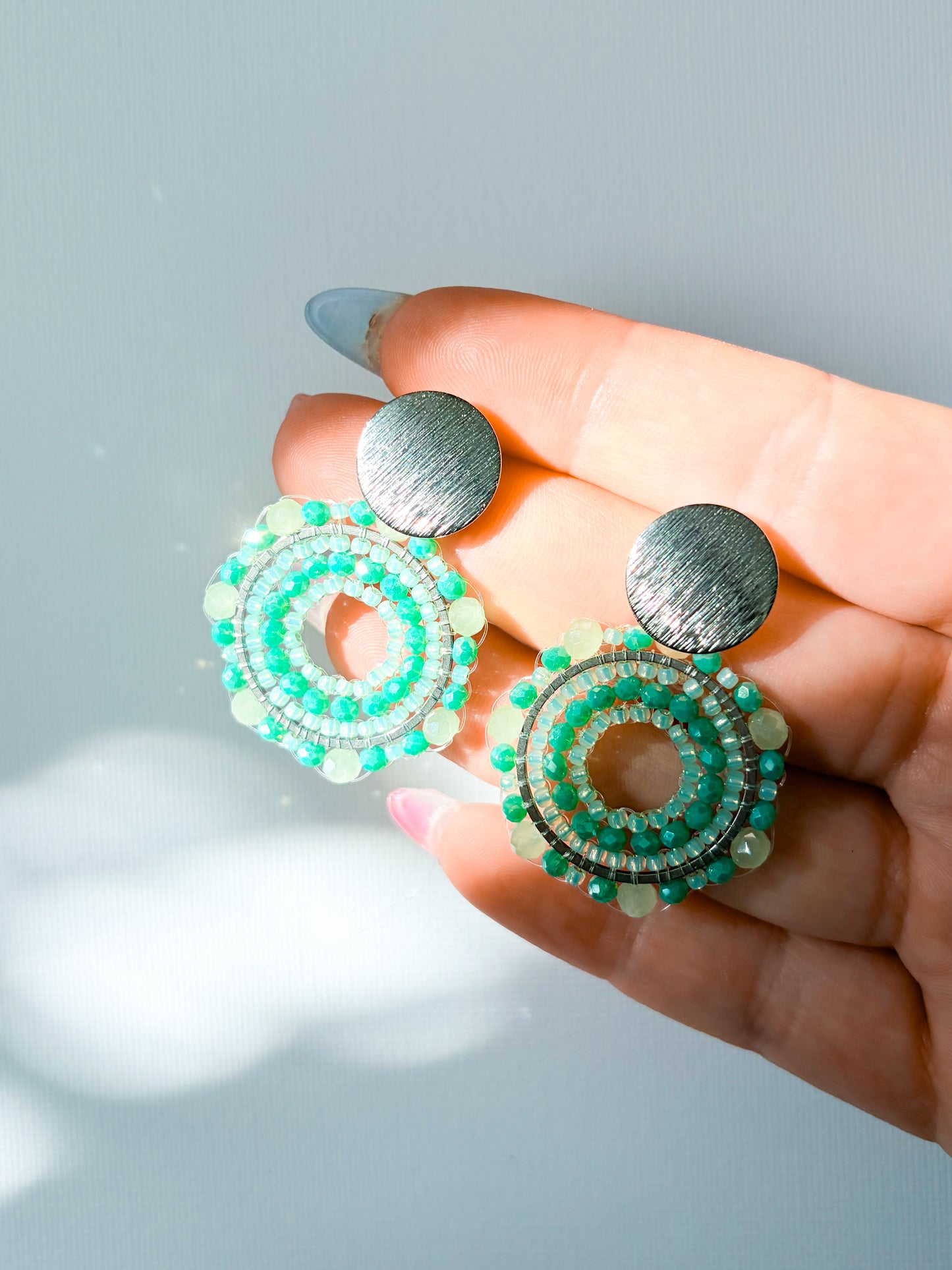 green tea - beaded earrings